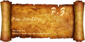 Pap Zorán névjegykártya